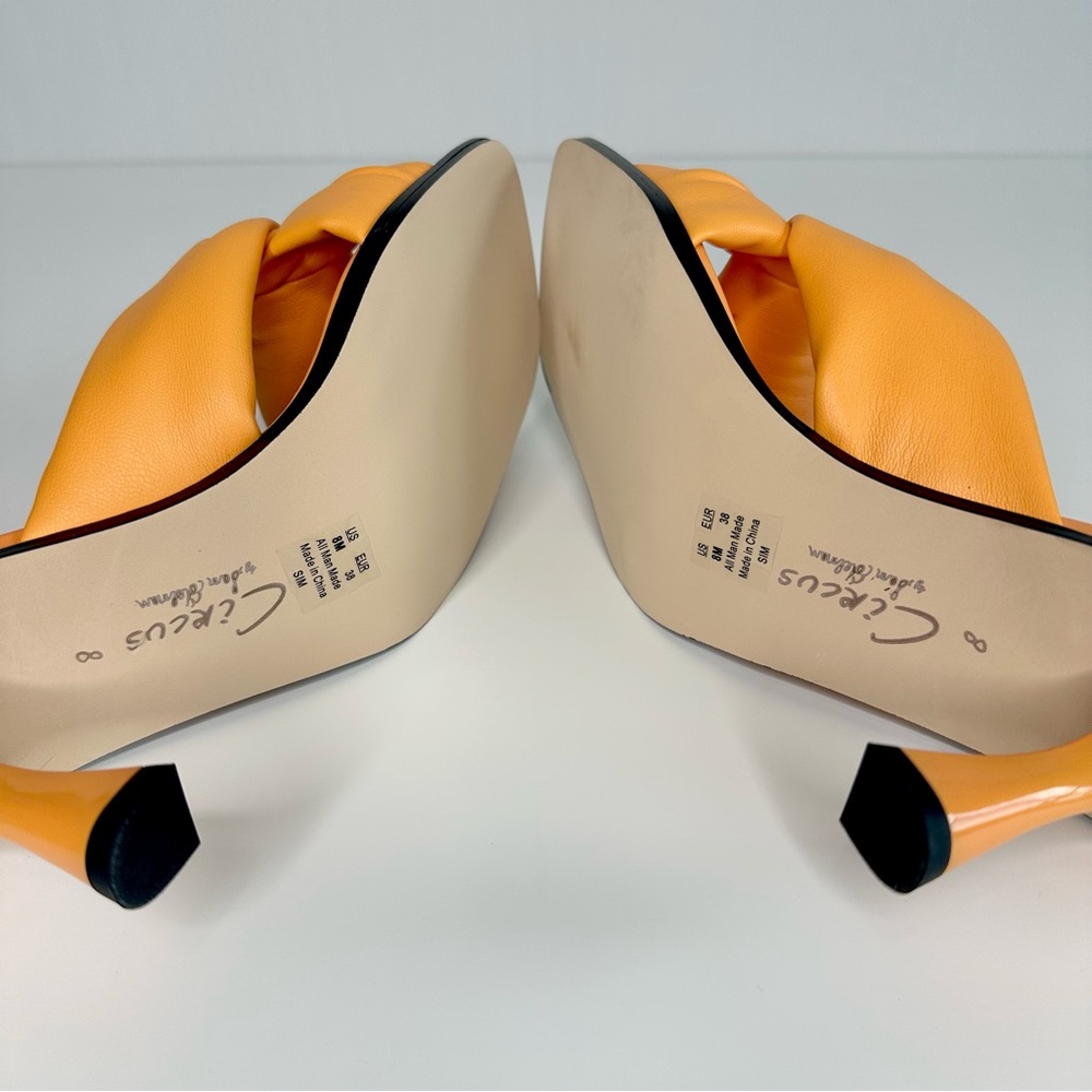 Circus Sam Edelman Orange Sim Square Toe Heel Sandal - Picture 7 of 10